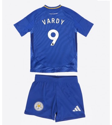 Leicester City Jamie Vardy #9 Primera Equipación Niños 2024-25 Manga Corta (+ Pantalones cortos)